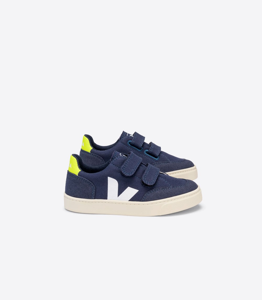 Veja Trainers Kids Blue - V-12 Velcro Canvas - LSEG-09758